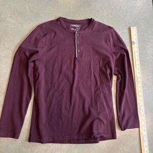 Express Men's Burgundy Long Sleeve Shirt Sz m